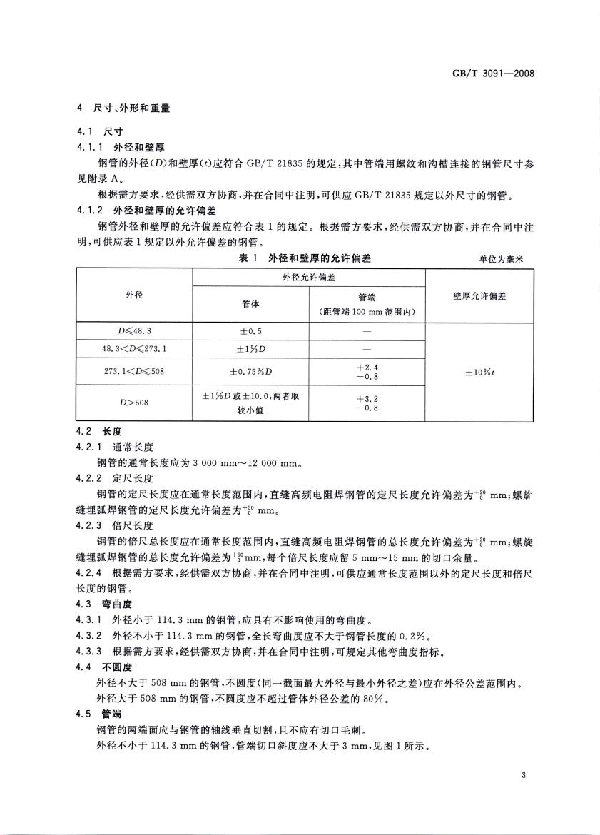低壓流體輸送用焊接鋼管 國(guó)標(biāo) GBT 3091-2008 代替GBT 3091-20010004